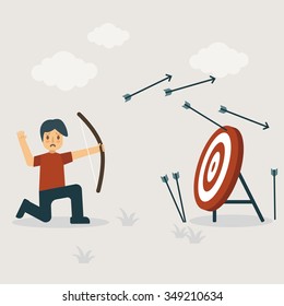 Missing Target. Business and Financial concept illustration.