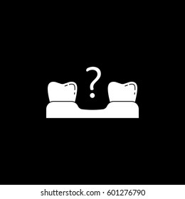 Missing tooth solid icon, Dental and medicine, loose tooth vector graphics, a filled pattern on a black background, eps 10.