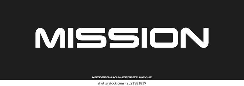 Mission abstract modern urban alphabet fonts. Typography sport, simple, technology, fashion, digital, future creative logo font. vector illustration