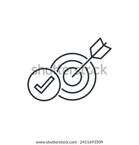 Mission accomplished. Goal achieved. Vector linear icon isolated on white background.