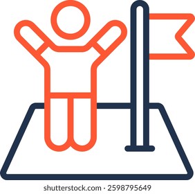 Mission Accomplished Icon Color Line Vector Illustration