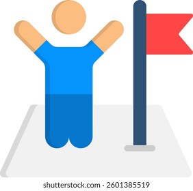 Mission Accomplished Icon Flat Vector Illustration