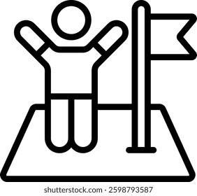 Mission Accomplished Icon Outline Vector Illustration