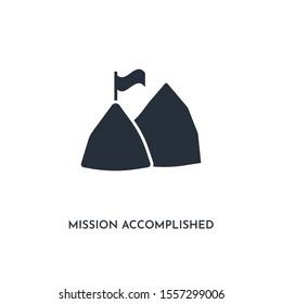 mission accomplished icon. simple element illustration. isolated trendy filled mission accomplished icon on white background. can be used for web, mobile, ui.
