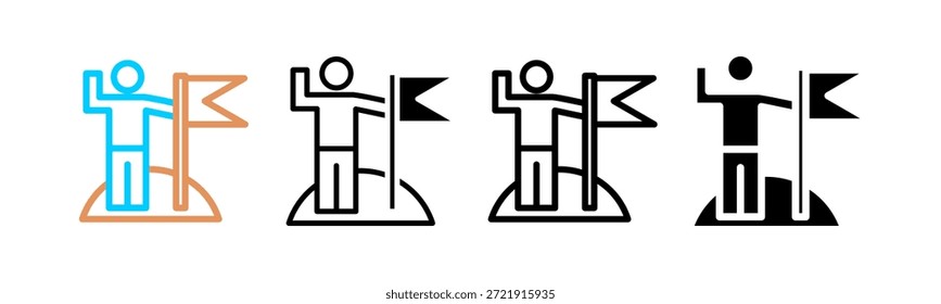Misión cumplida Ilustración de conjunto de iconos de estilo múltiple