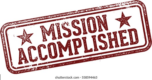 Mission Accomplished Rubber Stamp Vector