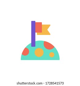 misión logró un vector de diseño plano de icono. aislado en fondo blanco