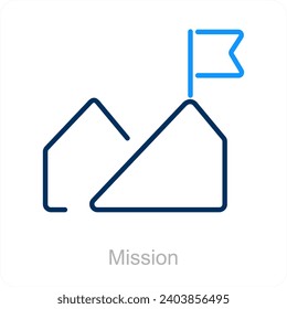 Mission and aim icon concept