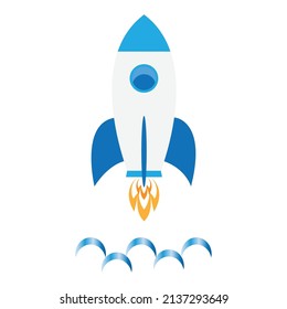 Mission, appolo,start Up Concept Symbol Space Rocket Ship Sky Icon Trendy Modern Flat Design Template Vector Illustration