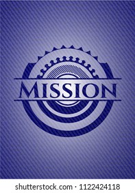 Mission badge with jean texture