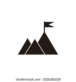 Mission champion icon in flat style. Vector illustration of a mountain on an isolated white background.