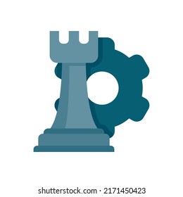 Mission chess rock icon. Flat illustration of mission chess rock vector icon isolated on white background