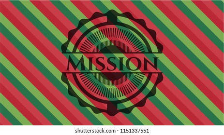 Mission christmas colors style emblem.