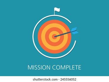 mission complete concept flat icon