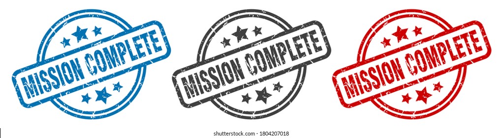 mission complete round grunge vintage sign. mission complete stamp