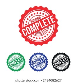 Mission Complete Rubber Stempel Design Vektor, Illustration