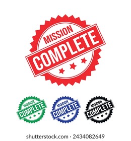 Mission Complete Rubber stamp Design vector, illustration