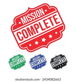 Mission Complete Rubber stamp Design vector, illustration