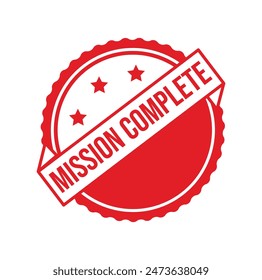 mission complete Rubber stamp design. VECTOR ILLUSTRATION.