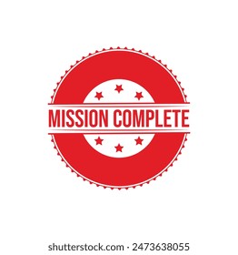 Mission komplettes Rubber Stamp Design. VEKTORILLUSTRATION.