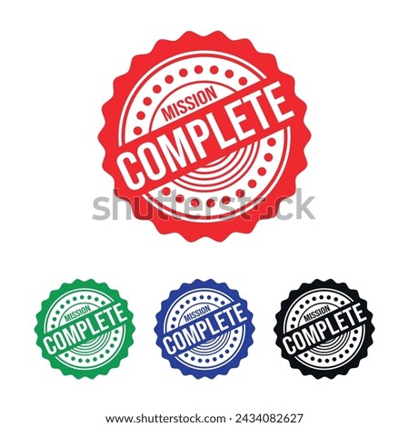 Mission Complete Rubber stamp Design vector, illustration