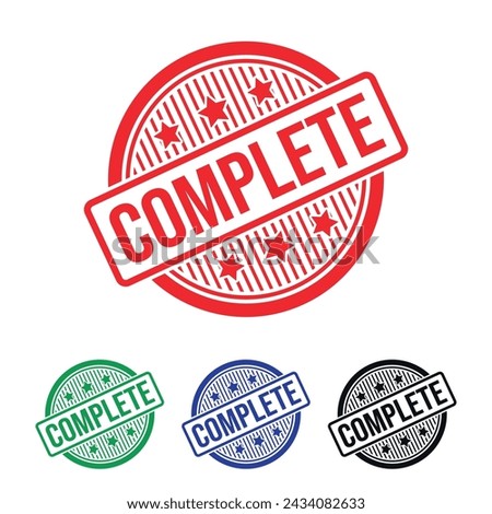 Mission Complete Rubber stamp Design vector, illustration