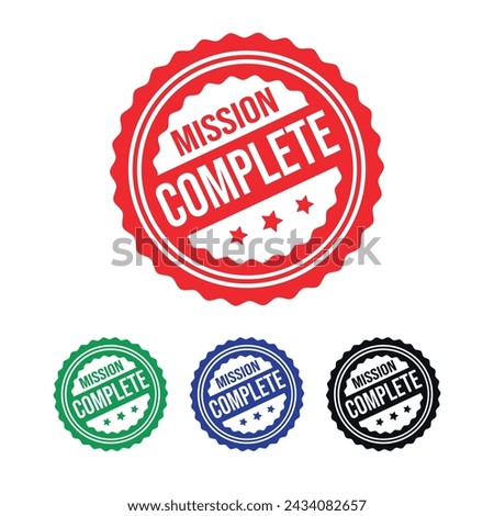 Mission Complete Rubber stamp Design vector, illustration