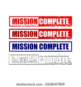 mission complete stamp set background