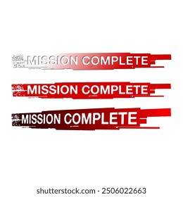 mission complete stamp or sign background vector design