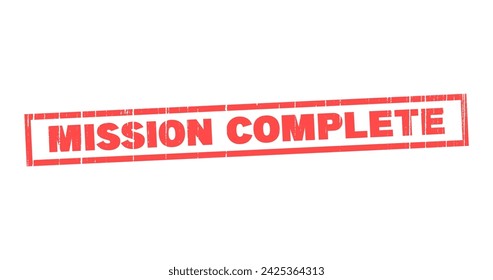 mission complete stamp vector  illustration 