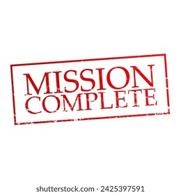 mission complete stamp vector illustration
