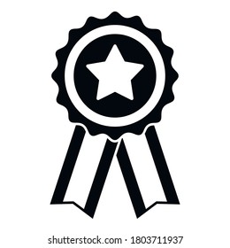 Icono de emblema completado por la misión. Ilustración simple del icono del vector del emblema completado de la misión para el diseño web aislado en fondo blanco