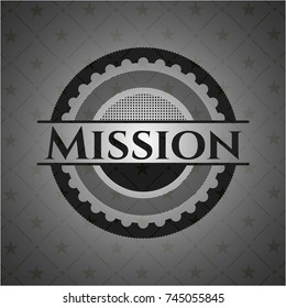 Mission dark emblem. Retro