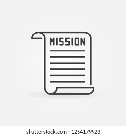 Mission document vector minimal concept outline icon or sign
