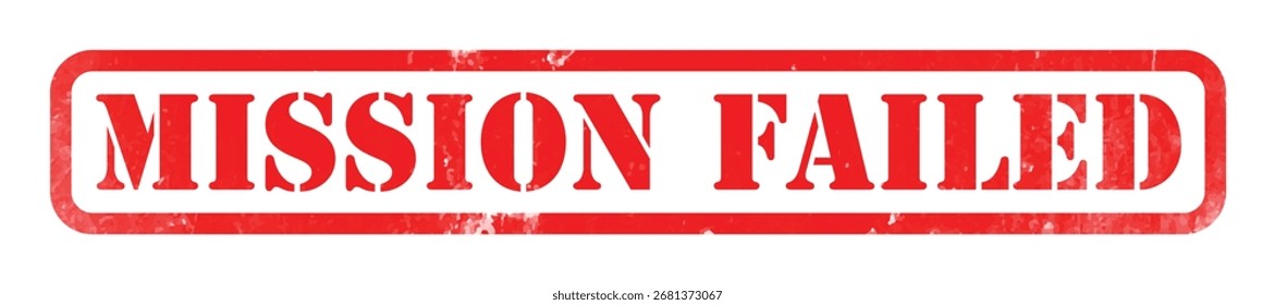 Error de misión
Etiqueta engomada del sello de goma rojo Efecto de la textura del grunge