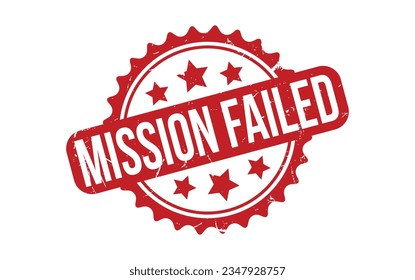 Vector de sello de goma fallido de la misión