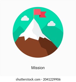 Concepto de icono de misión o marca