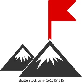 Mission flag vector icon. Flat Mission flag symbol is isolated on a white background.