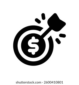 mission glyph icon. Strong and solid vector icon for websites, mobile interfaces, presentations, and visual branding. High quality and easy to edit.