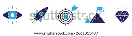 Mission goal vision values icon. Organization mission vision values icon design vector