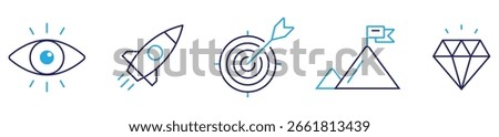 Mission goal vision values icon. Organization mission vision values icon design vector