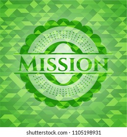 Mission green mosaic emblem