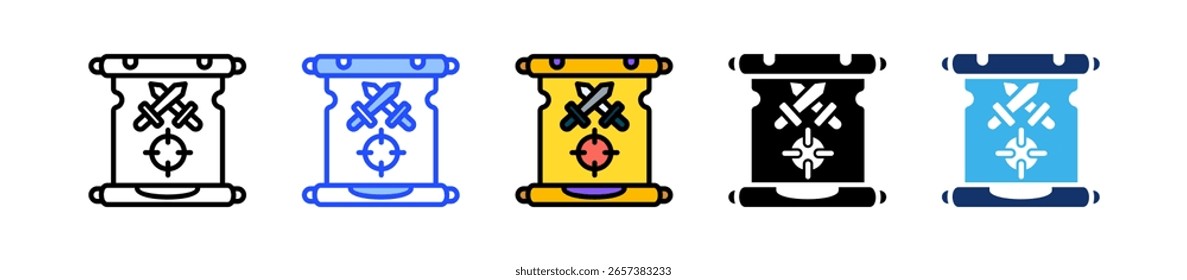 Colección de iconos de misión con varios estilos