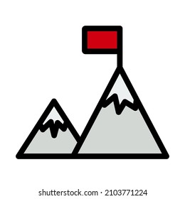 Mission Icon. Editable Bold Outline With Color Fill Design. Vector Illustration.