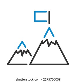 Mission Icon. Bearbeitbare, fette Rahmenlinie mit Farbfülldesign. Vektorgrafik.