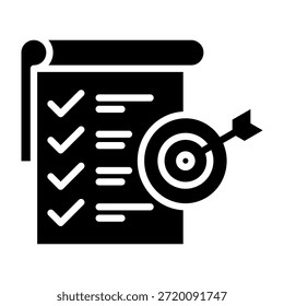 Ilustración vectorial de diseño de glifo de icono de misión