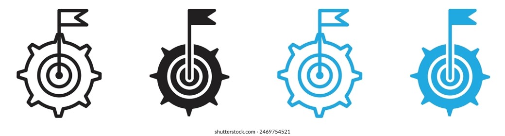Mission Icon Line Art Vektorgrafik