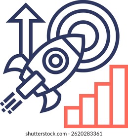 Mission Icon Line Color Vector Illustration