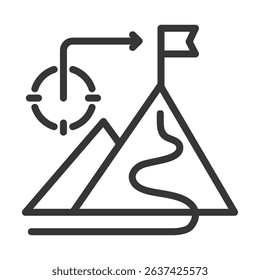 Mission Icon Lineal Style Vector Illustration