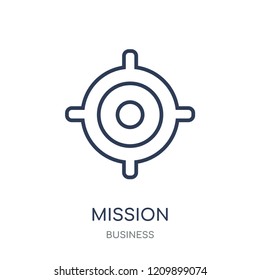 Mission icon. Mission linear symbol design from Business collection. Simple outline element vector illustration on white background.